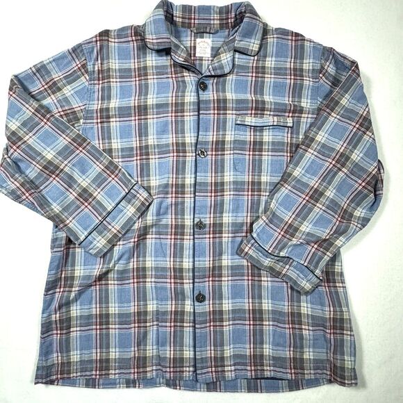 Brooks Brothers Flannel Pajama Set Men's XL Blue Plaid Top Bottom Classic Dad - Picture 2 of 13